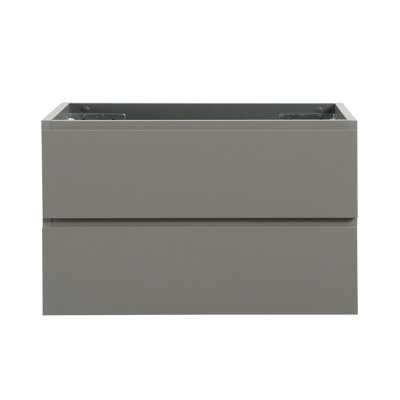 Armoire murale grise sans cuve, 2 tiroirs pré-assemblés, glissières de tiroir silencieuses, fonction d'optimisation de l'espace double sans cuve - pour caractéristique
