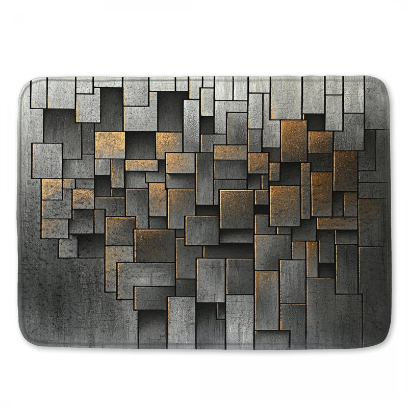 Tapis de bain géométrique, L 24 po x L 17 po
