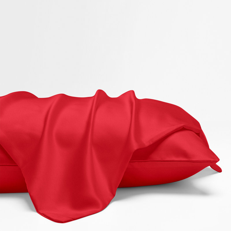 Satin Pillowcases, Zippered Pillow Cases for Hair and Skin - NTBAY, Red, King