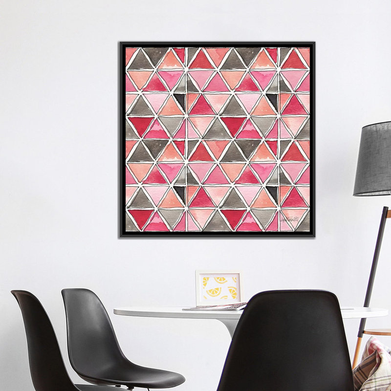 « chic accents pattern », art, H 37 po x l 37 po x P 1,5 po, Toile avec cadre noir