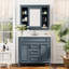 Meuble-lavabo de salle de bain avec lavabo et miroir, armoire bleue 36 po, armoire 2 tiroirs bleue, moderne