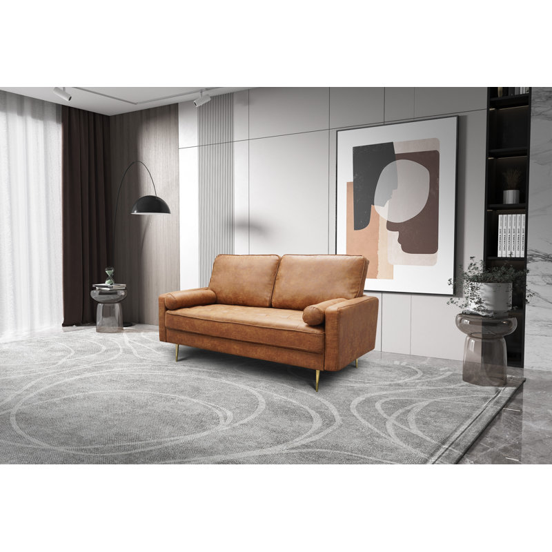 Arkeria Upholstered 57.9'' Loveseat, Golden