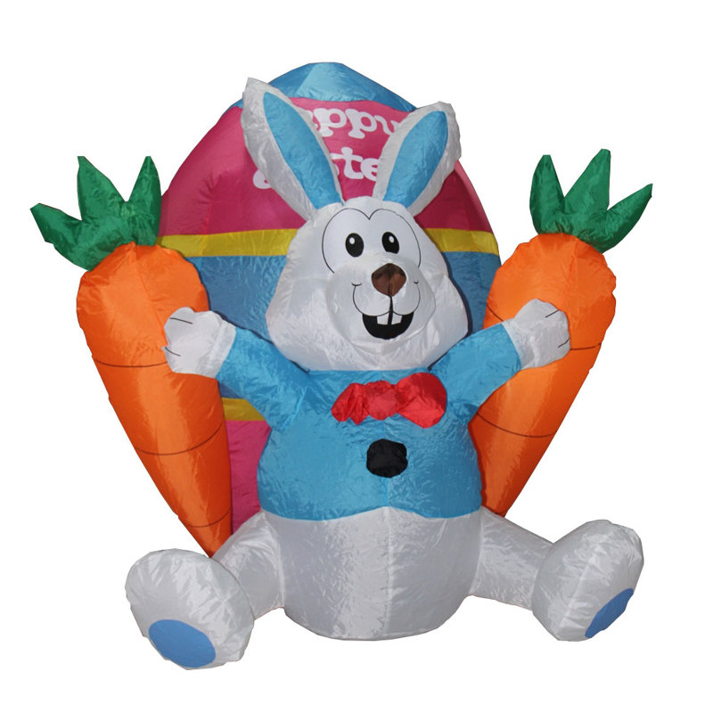 Décoration de lapin de pâques avec carottes gonflables