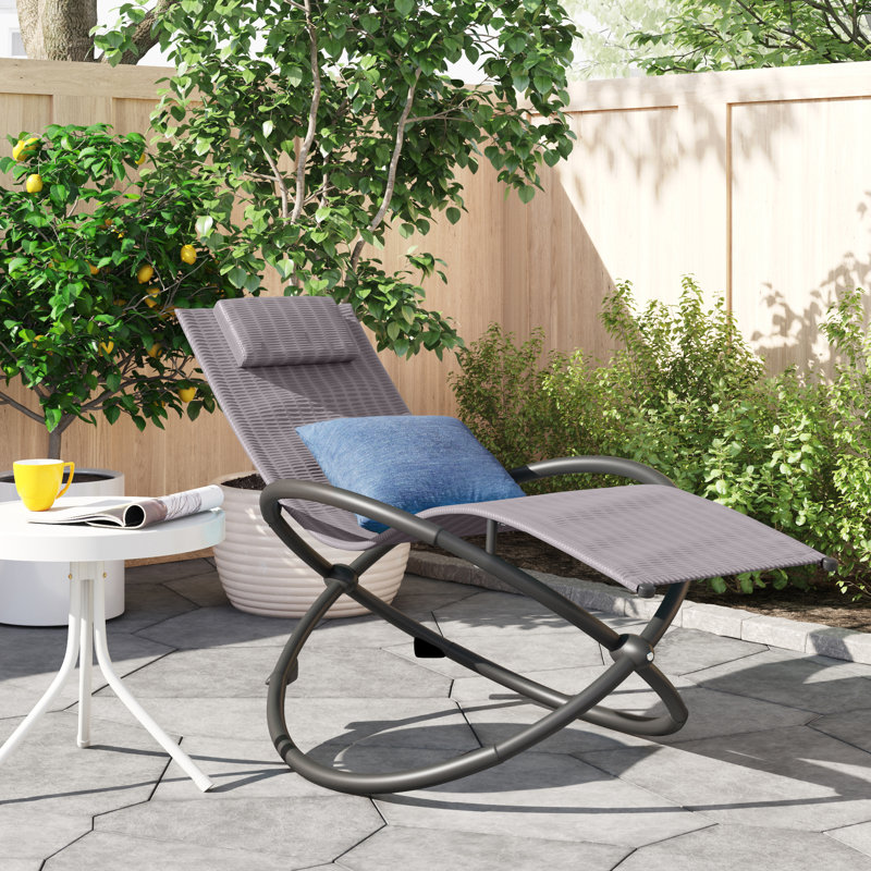 Chaise longue orbitale avec coussin Ceara, Terre de Sienne