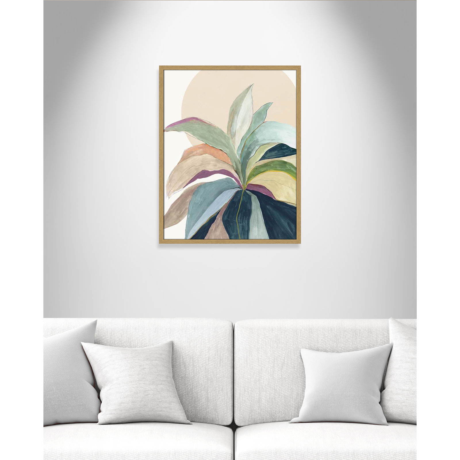 Sunny Bright Leaves II by Asia Jensen, Natural Slim Unmatted Picture Framed, 29.5" H x 23.5" W x 0.75" D