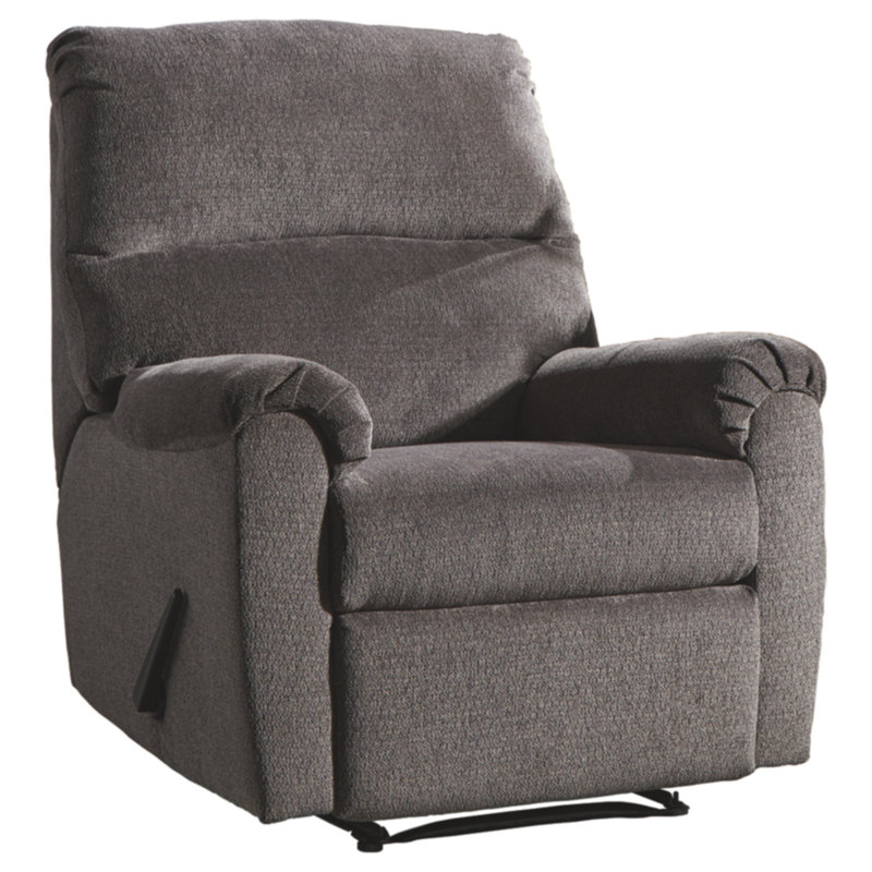 Pinegar Upholstered Recliner, Gray Polyester
