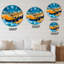 Composition abstraite en marbre bleu et orange IV - horloge murale moderne-93594715