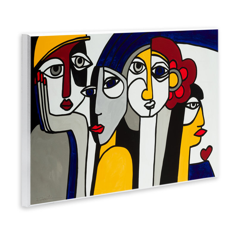 Plaque murale primaire aux visages de couleurs primaires, design par Ruth Fromstein, H 13 po x l 19 po