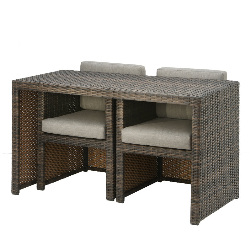  Rectangular 2 - Person 25'' Long Bistro Set with Cushions