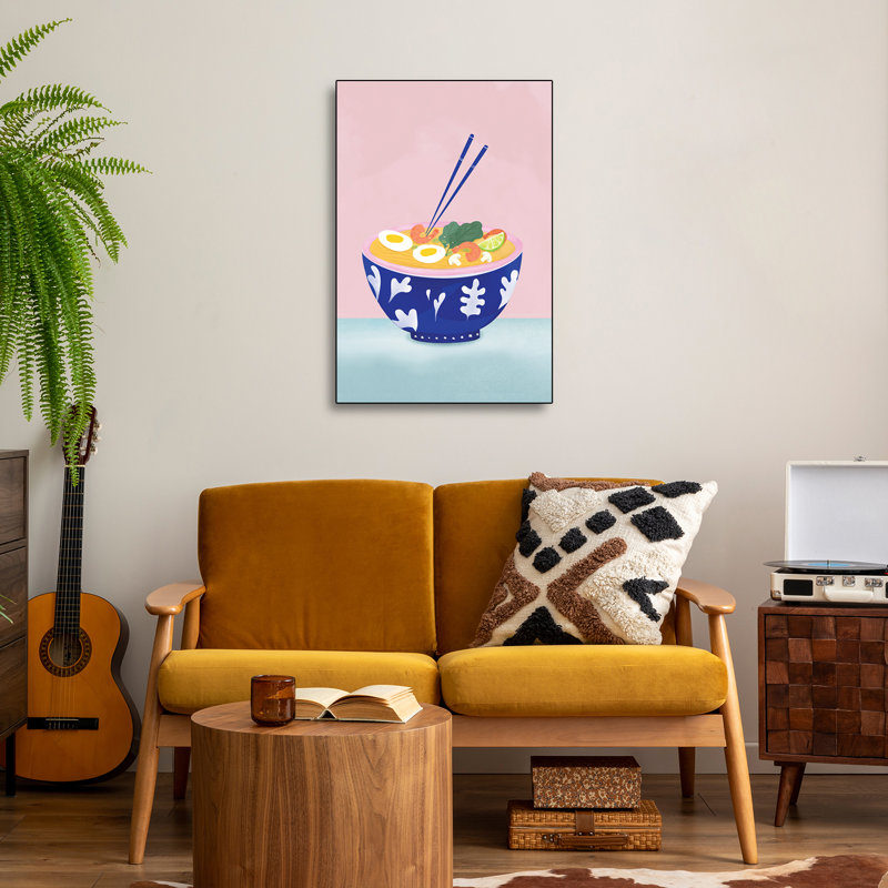 Reproduction d'art mural sur toile en métal, "Ramen Bowl" par Petra Lizde