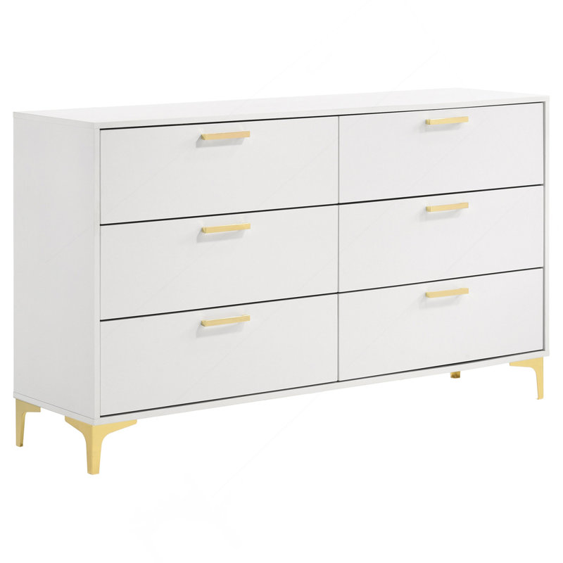 Commode rectangulaire à 6 tiroirs Karena, Blanc