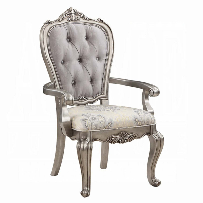 Fauteuil Ariadne 2 pièces, finition velours et platine antique