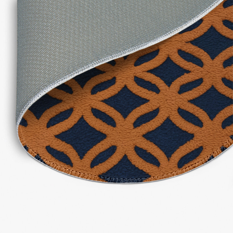 Trellis Brown Indoor and Outdoor Area Rug, Round 5'