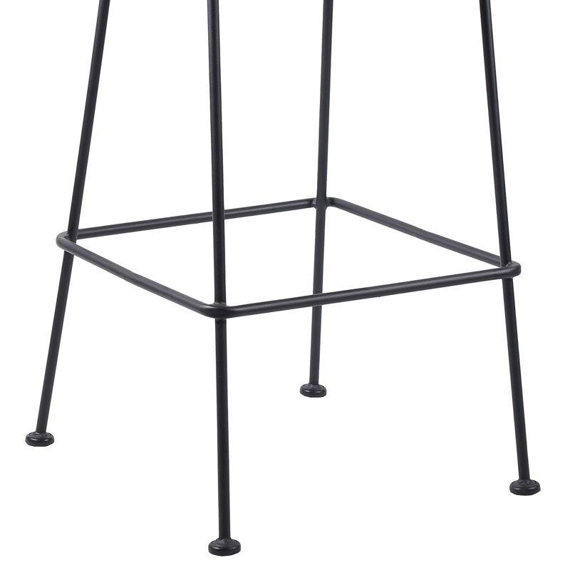 Champlost Outdoor Patio Steel Counter or Bar Stool with Rope, 30", Black Rope