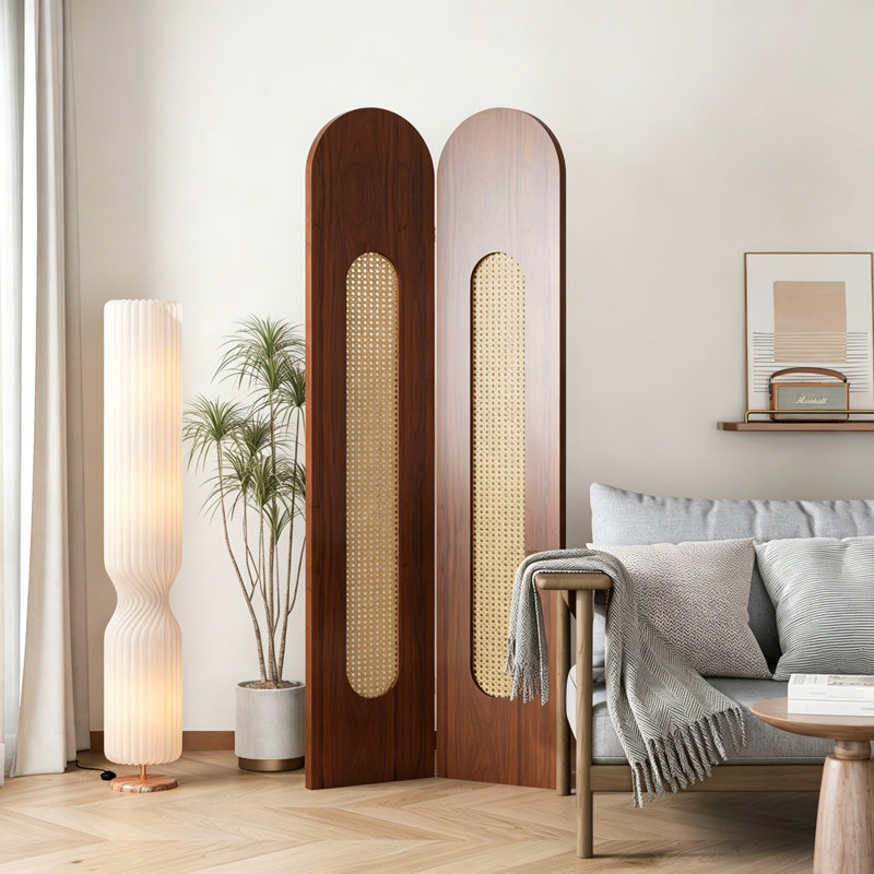 Paravent de chambre en imitation rotin rétro, 70.87" H x 31.5" W x 0.71" D