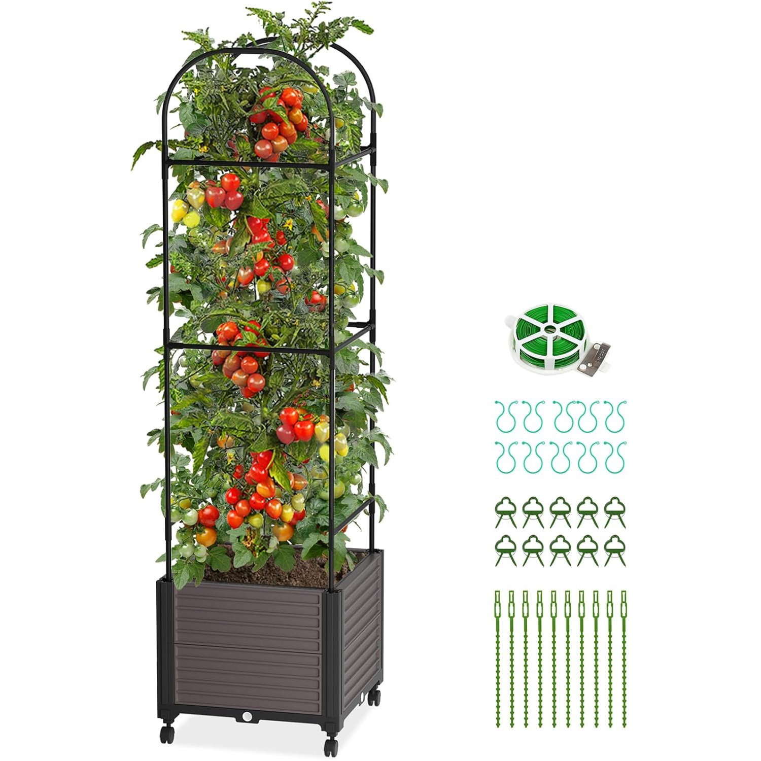 August Grove® Carlinda Raised Garden Bed Planter Box With Wheels,Tomato ...