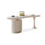 Bureau de direction incurvé en bois manufacturé crème avec 2 tiroirs-1017137005