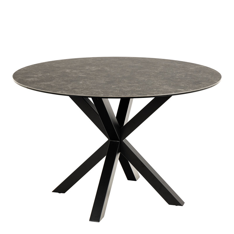Harrisonburg Round Metal Base Dining Table, Black