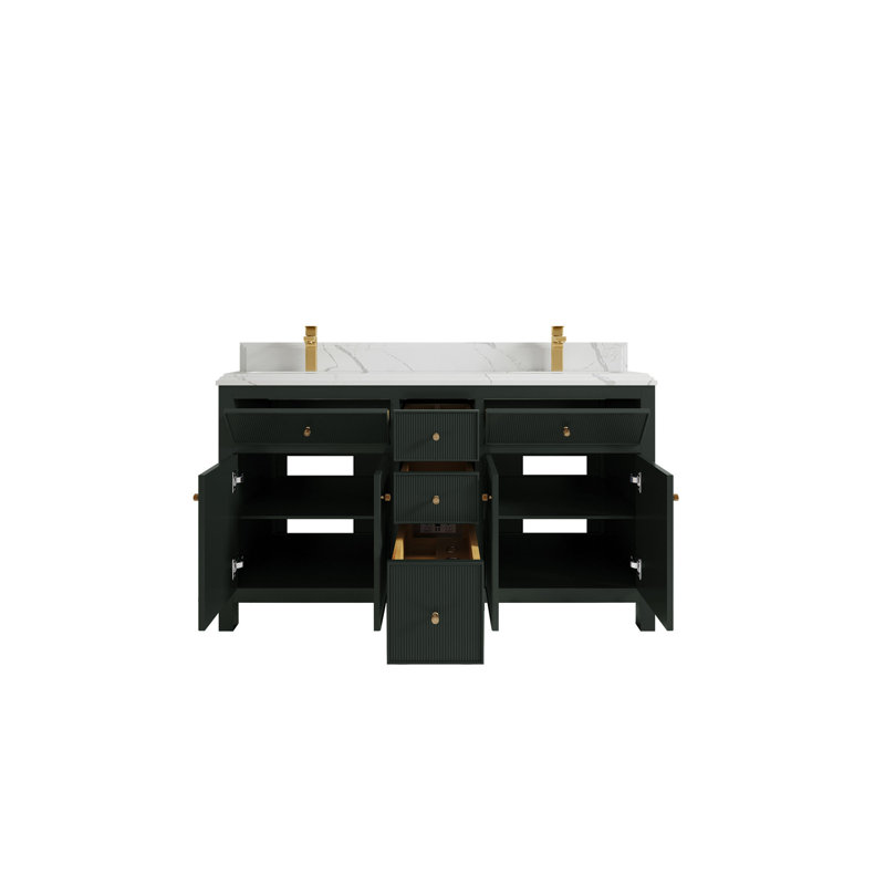 Ensemble de meuble-lavabo double 60 po Sonoma, Calacatta Laza