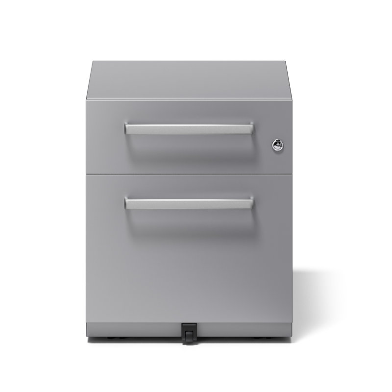 Note 2 Drawer Filing Cabinet, Silver