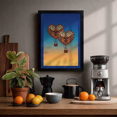 Sunrise Balloons Retro - Framed Print