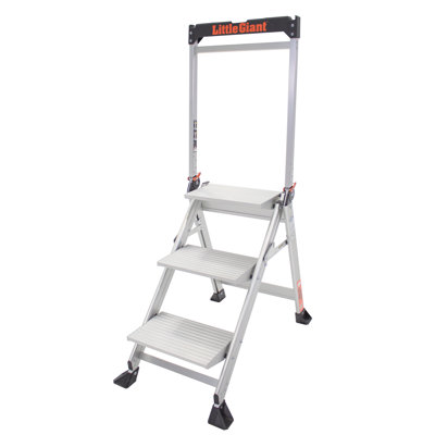 Échelle à échelon en aluminium 3,5 pi avec capacité de charge de 375 lb. 3 step Jumbo