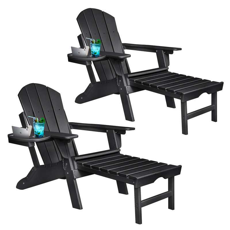 Chaise Adirondack pour l'extérieur Hdpe, Noir