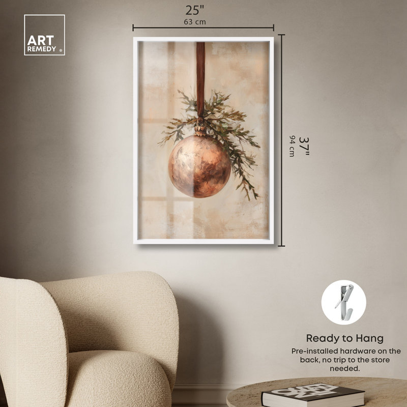 Décoration murale de Noël en forme de boîte à ombre bronze par Art Remedy, cadre noir, 11 x 16, Cadre blanc