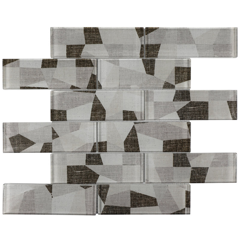 Ingrassellino Glass Brick Joint Mosaic Wall Tile, Dark Brown