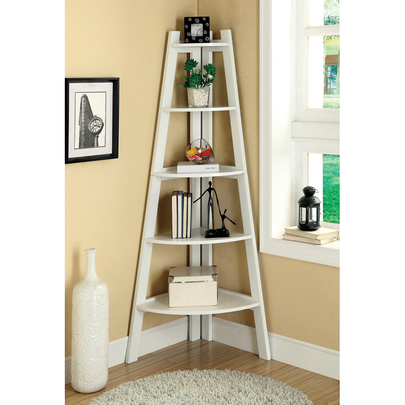 Pierview 161.29 cm H x 74.93 cm W Corner Bookcase, White