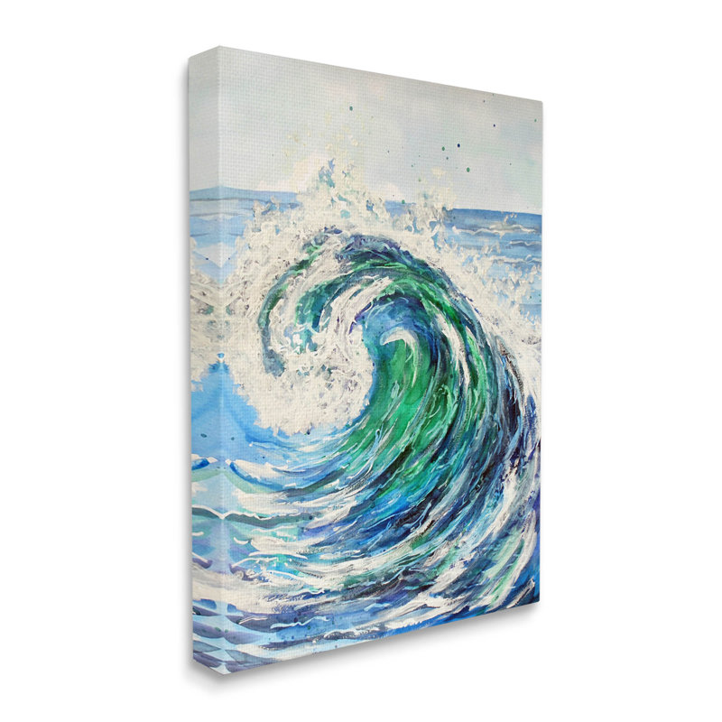 «Tsunami Wave Ocean Splash», art mural par Sebastian Grafmann, H 20 po x l 16 po x P 1,5 po