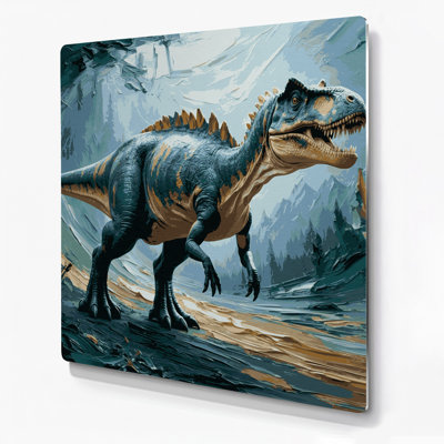 «Dinosaur Lambeosaurus Blue», art mural en métal