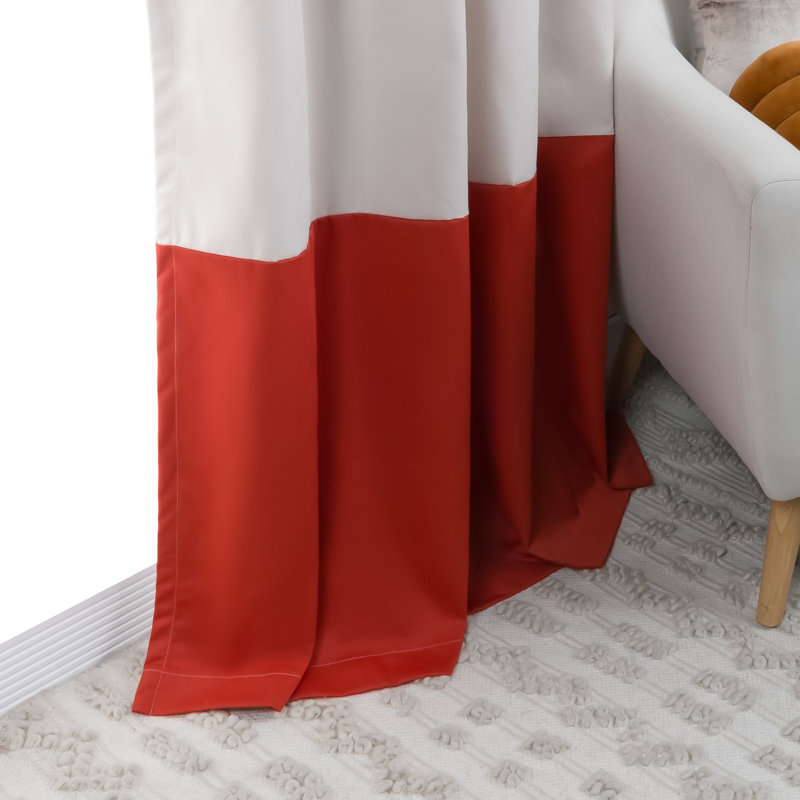 Khalon Cotton Blend Blackout Curtain Panel Pair, Beige/Spice