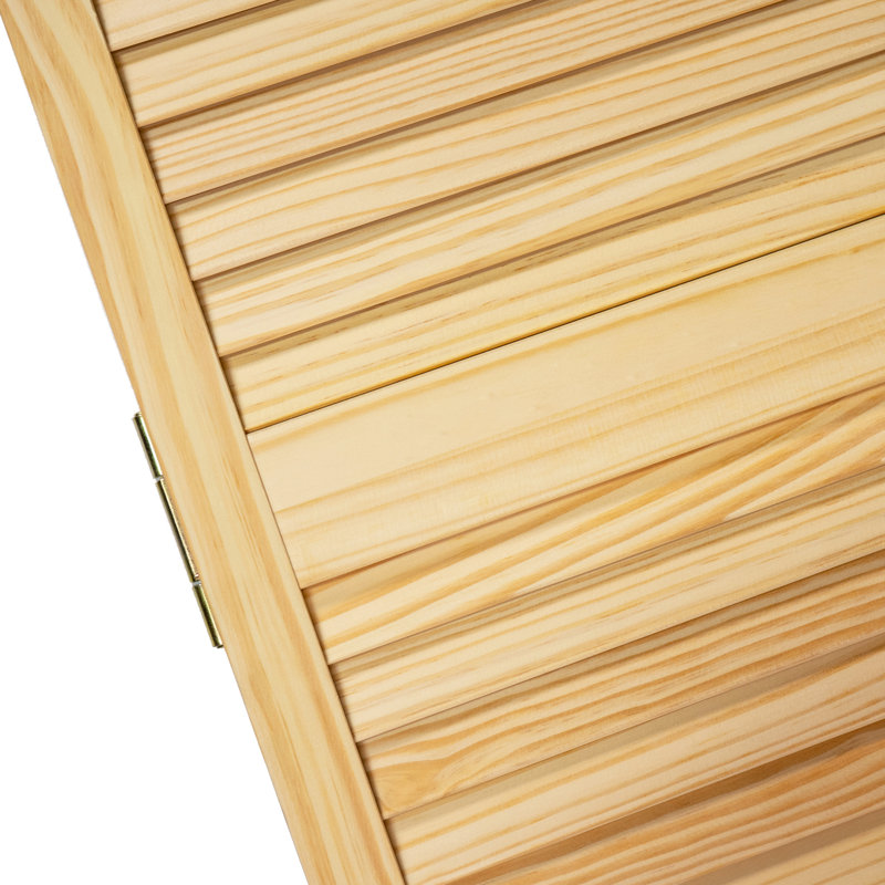 Porte pliante en bois à persiennes, 30 po x 80 po, Naturel