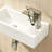 Ceramic Rectangle Wall Mount Bathroom Sink With Single Faucet Hole
