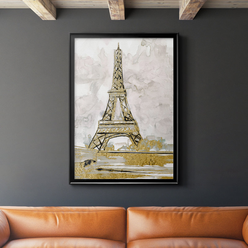 Toile encadrée de qualité supérieure Tour Eiffel Eiffel, H 42,5 po x l 30,5 po x P 1 po, Cadre noir