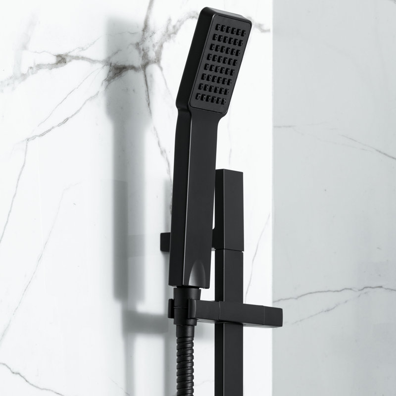 Bliss Complete Shower System with Rough-in Valve, Matte Black