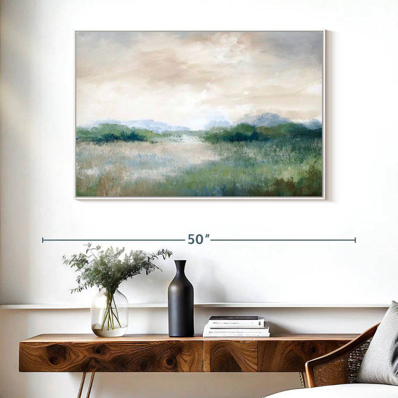 Calmer Vista, Cadre flottant blanc, 40 po x 27 po