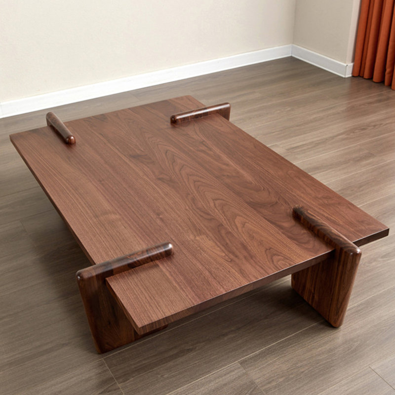 Table basse moderne en bois massif minimaliste, H 11,8 po x L 39,3 po x l 23,6 po