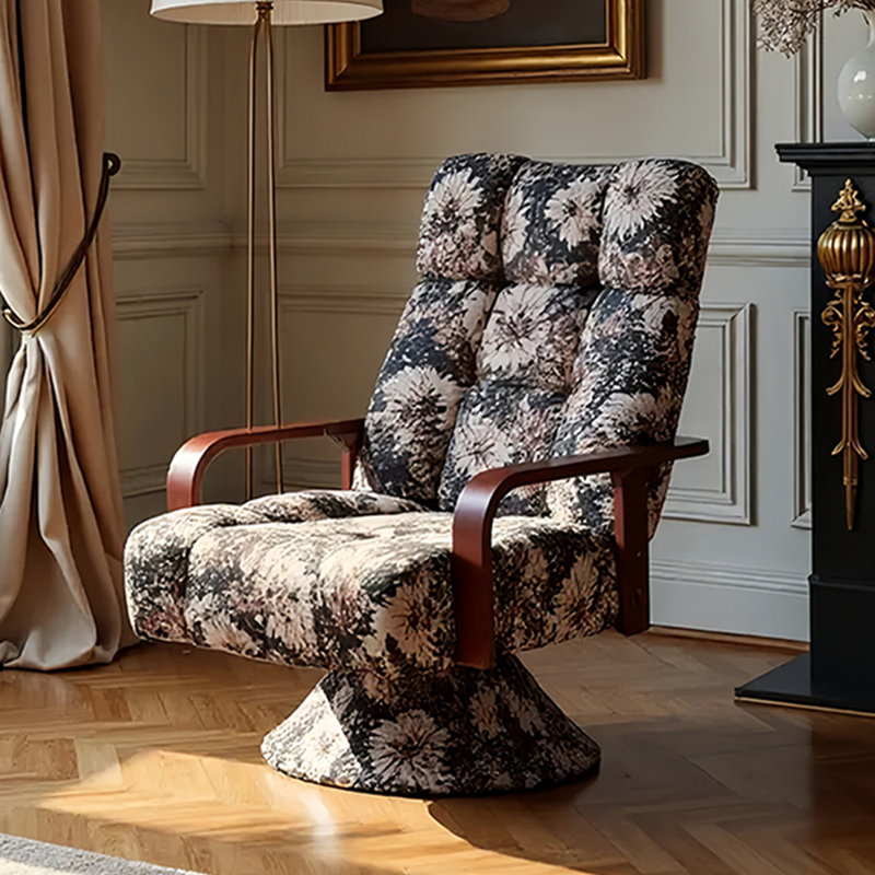 Adjustable solid wood swivel chair
