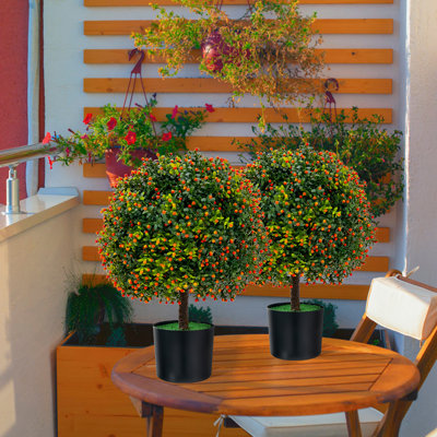 22'' Faux Boxwood Tree in Pot