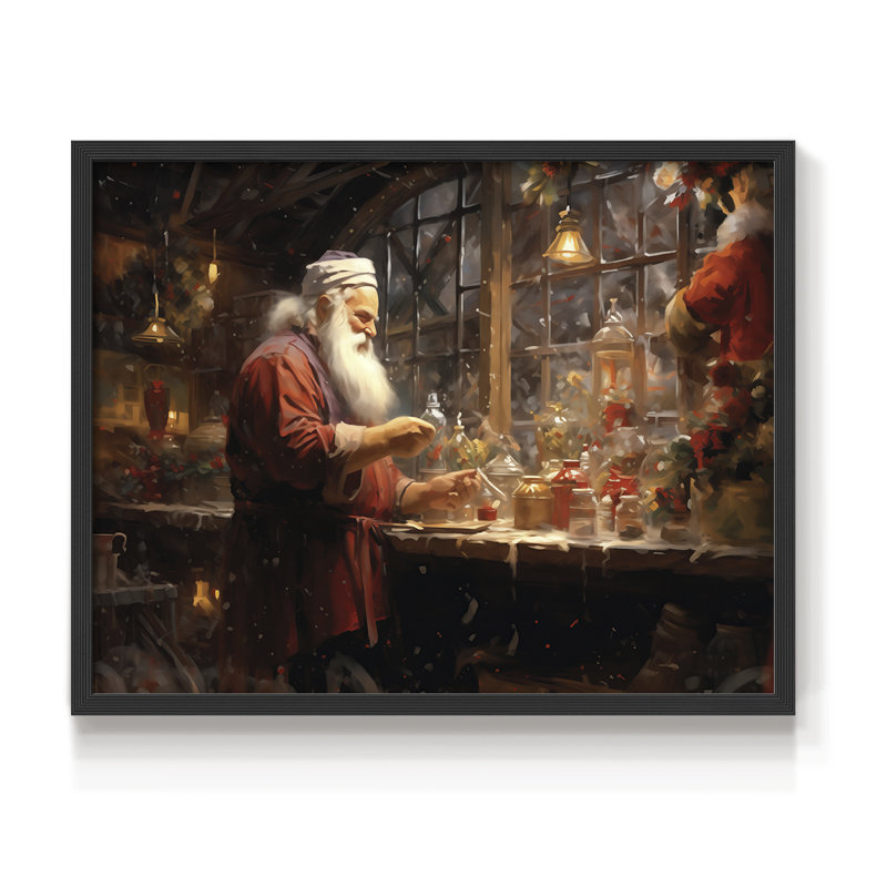 «Chirstmas Art» - CD XXXVII - Reproduction encadrée - Restickable, H 11 po x l 14 po, Noir, noir, noir, noir