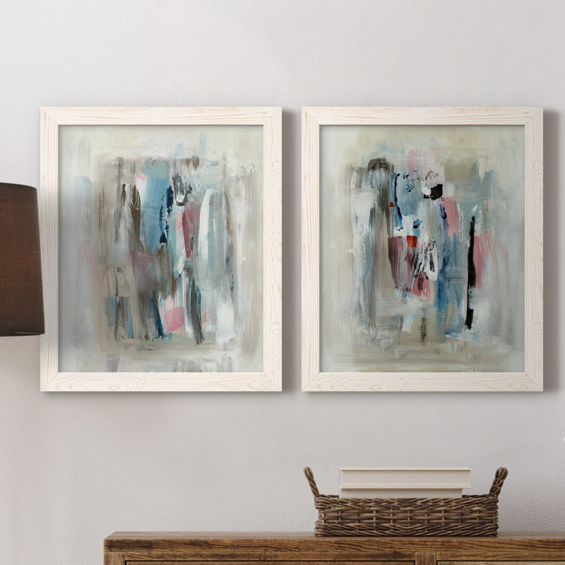 «Rain Shadow I», ensemble de 2 reproductions d'art, Pas de tapis, Toile blanche encadrée, H 24 po x l 36 po x P 1,5 po