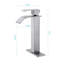Robinet de salle de bain en acier inoxydable, à poignée simple, bonde escamotable incluse, poignée de robinet de bain d'aspect nickel brossé, bonde, construction,-123052544
