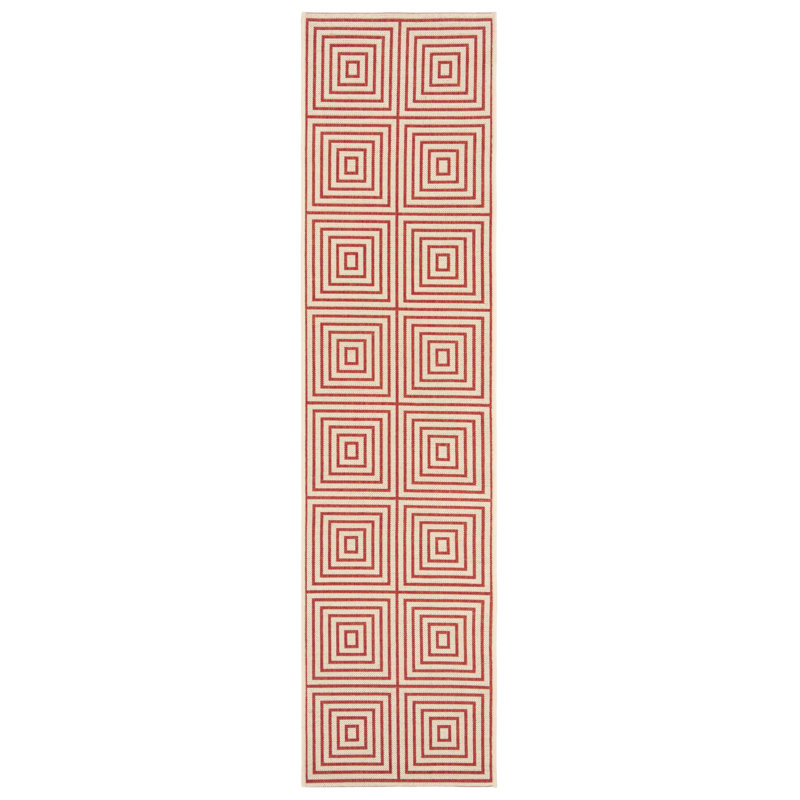 Kelli Beach House Performance Geometric Indoor/Outdoor Area Rug, Runner 2'2" x 8'