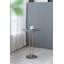 Table d'appoint ronde en marbre noir avec corps en aluminium doré, 16 x 24 po