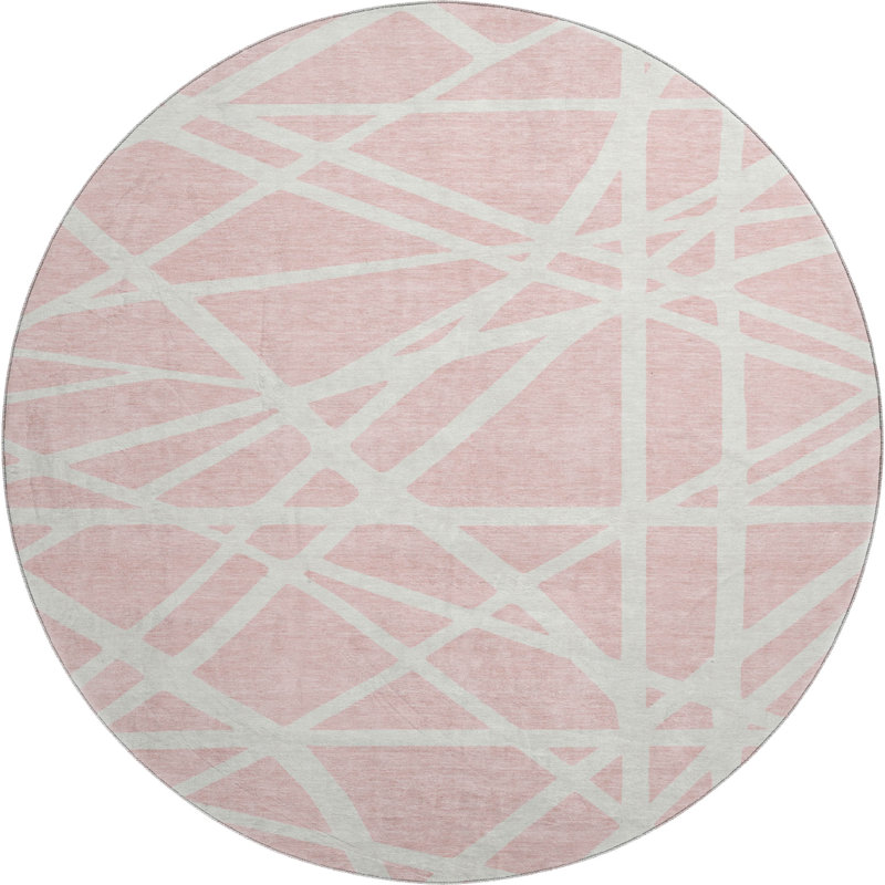 Tapis géométrique de qualité supérieure lavable à la machine Cossette AMF1040, Rond 8 pi