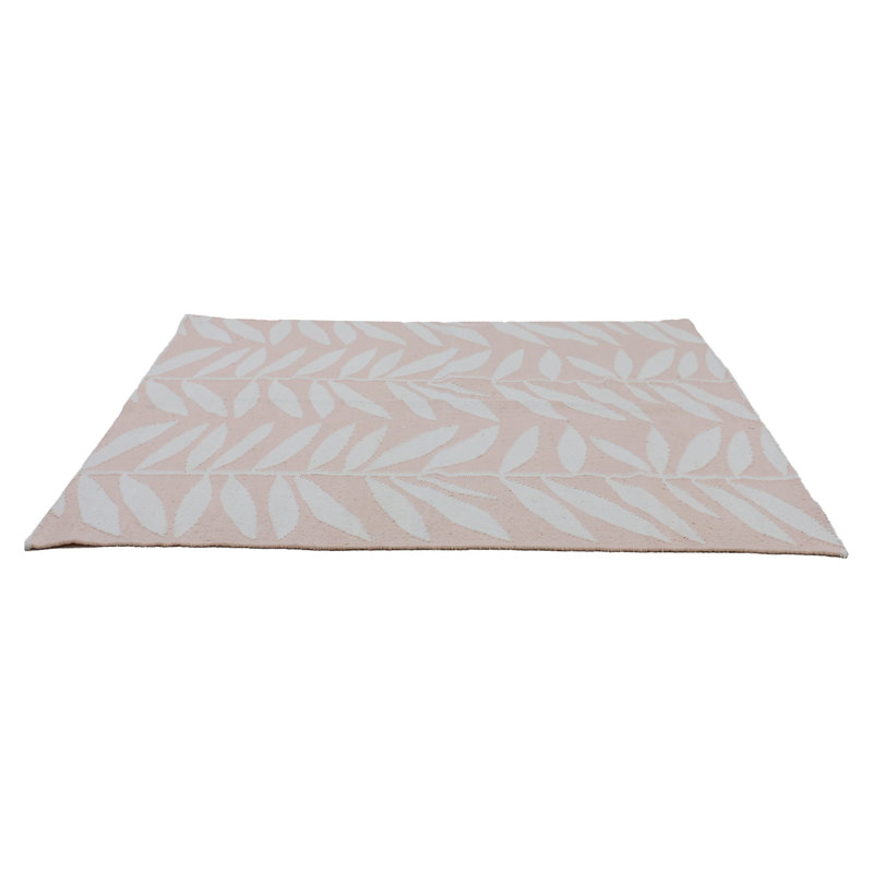 Floral Area Rug in Pale Pink, Rectangle 8' x 10'