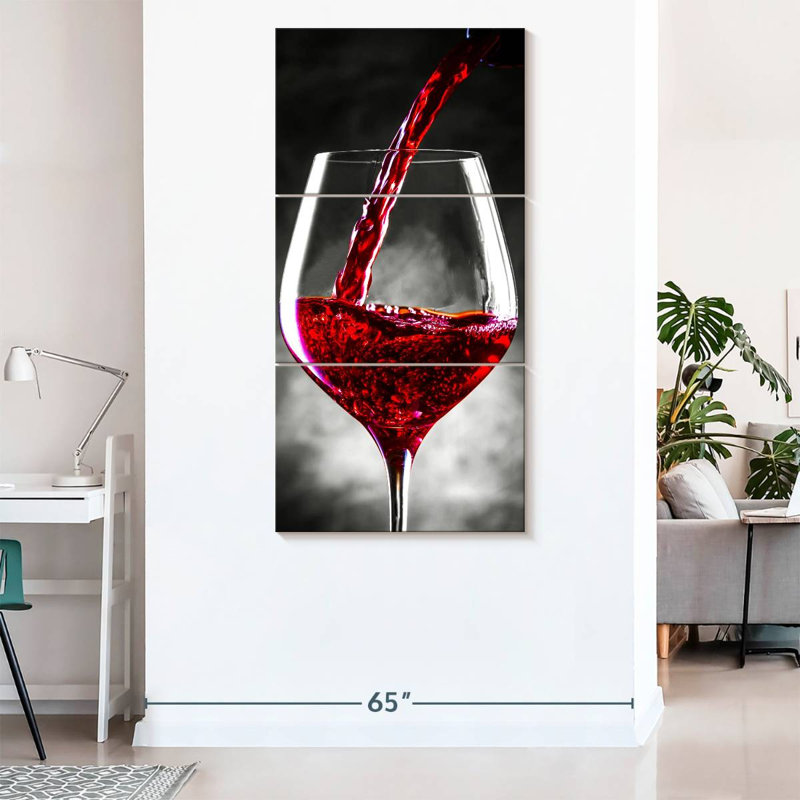 «Red Wine Is Served», reproduction sur toile, H 39 po x l 80 po x P 1,25 po