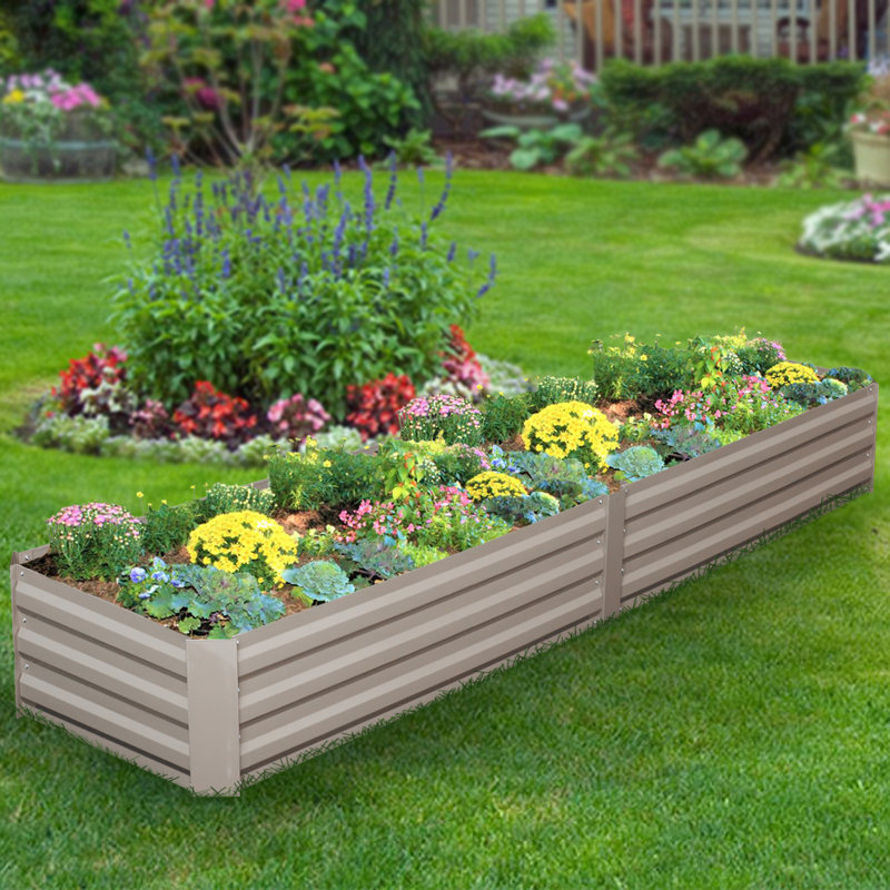 Lit de jardin surélevé Madelyn, H 12 po x l 93 po x P 48 po, gris